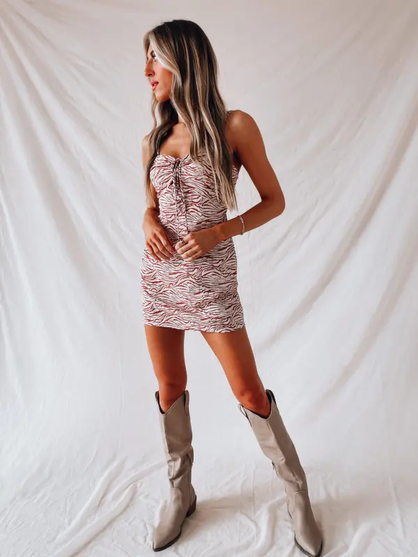 Zebra Cross Mini Dress