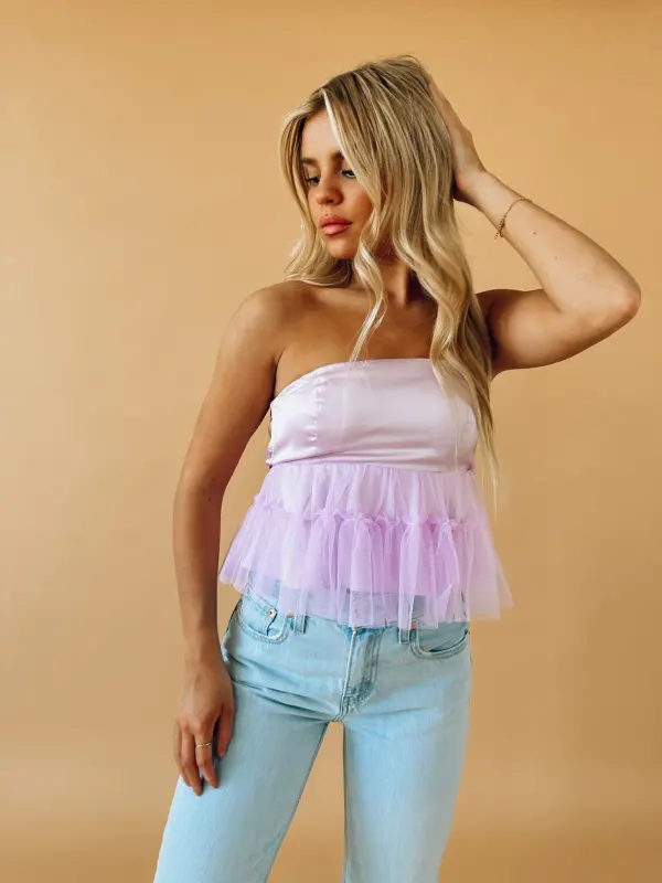 Payton Organza Peplum Top