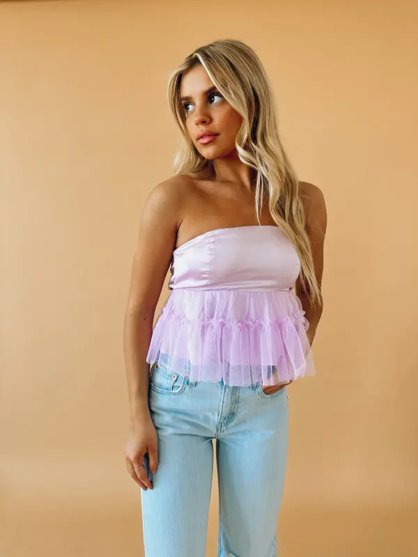 Payton Organza Peplum Top